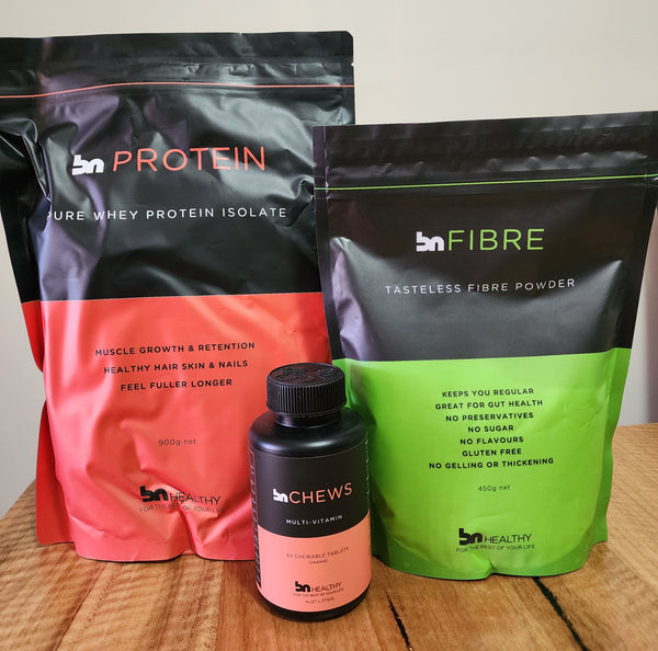 Starter Kit - Fibre Powder, BN Pure Protein Powder + Chewable Multi